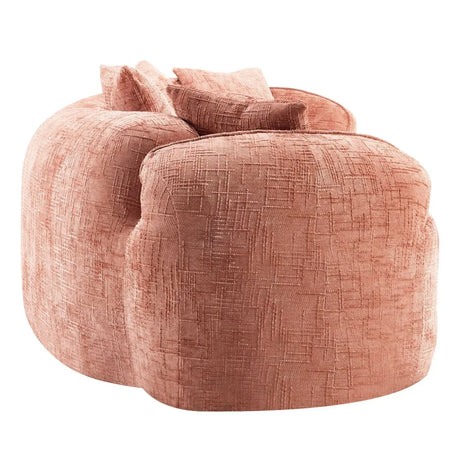 Pink Curved Medium-Soft Chenille 4-Seat Sofa - Omega Lifestyles