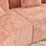 Pink Curved Medium-Soft Chenille 4-Seat Sofa - Omega Lifestyles