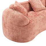 Pink Curved Medium-Soft Chenille 4-Seat Sofa - Omega Lifestyles