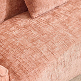 Pink Curved Medium-Soft Chenille 4-Seat Sofa - Omega Lifestyles