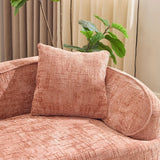 Pink Curved Medium-Soft Chenille 4-Seat Sofa - Omega Lifestyles