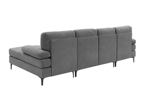 Polyester Blend Dark Gray U-Shape Sectional Sofa - Omega Lifestyles