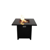Powder - Coated Steel Square Outdoor Fire Pit With Lid - Dreamtide - Omega Lifestyles