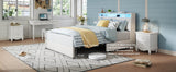 Queen Metal Platform Bed Frame With Ergonomic Headboard And Outlets - Dreamtide - Omega Lifestyles