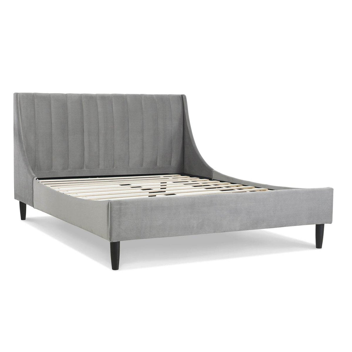 Queen Velvet Upholstered Platform Bed Frame Set - Dreamtide - Omega Lifestyles