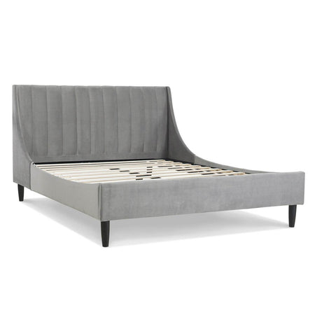 Queen Velvet Upholstered Platform Bed Frame Set - Dreamtide - Omega Lifestyles