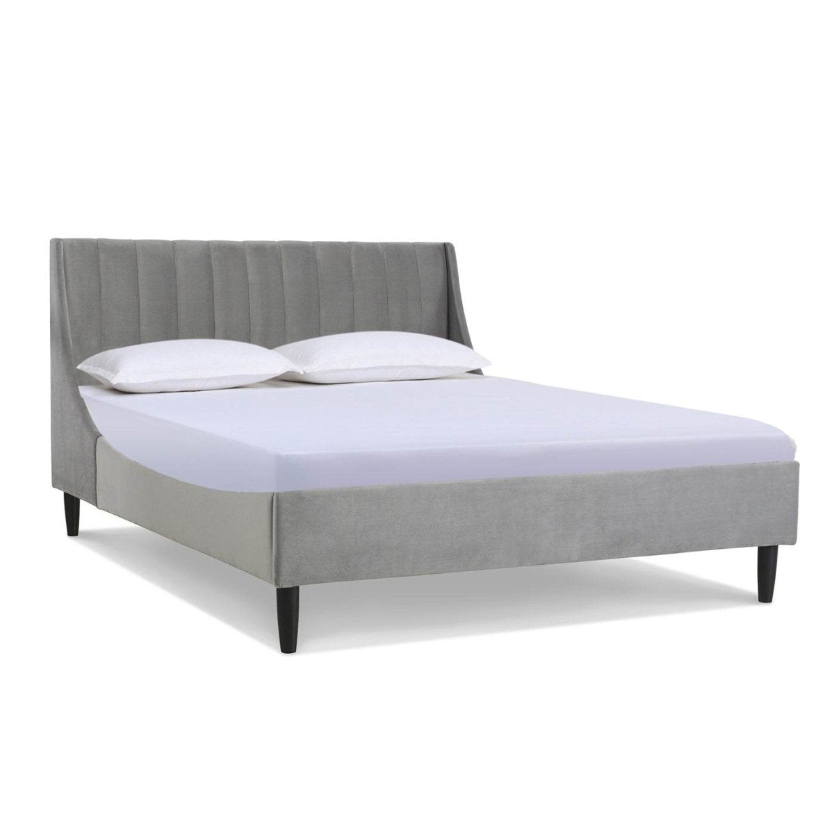 Queen Velvet Upholstered Platform Bed Frame Set - Dreamtide - Omega Lifestyles