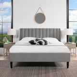 Queen Velvet Upholstered Platform Bed Frame Set - Dreamtide - Omega Lifestyles