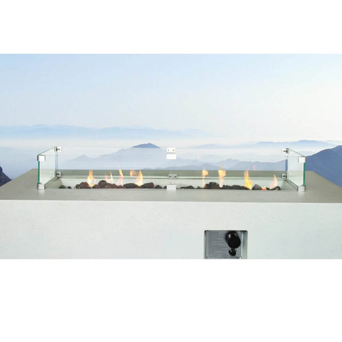 Rectangular Fiber - Reinforced Concrete Propane Fire Pit Table - Dreamtide - Omega Lifestyles
