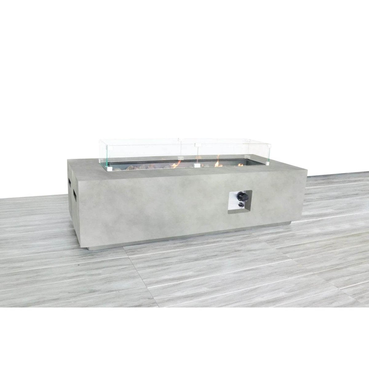 Rectangular Fiber - Reinforced Concrete Propane Fire Pit Table - Dreamtide - Omega Lifestyles