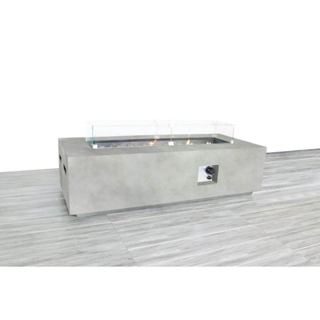 Rectangular Fiber - Reinforced Concrete Propane Fire Pit Table - Dreamtide - Omega Lifestyles