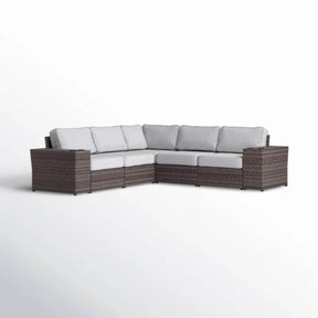 Reversible Outdoor Wicker Patio Sectional Sofa With Cushions - Omega Lifestyles