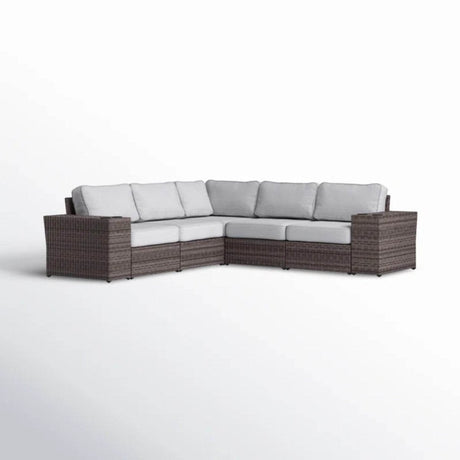 Reversible Outdoor Wicker Patio Sectional Sofa With Cushions - Dreamtide - Omega Lifestyles