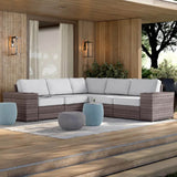 Reversible Outdoor Wicker Patio Sectional Sofa With Cushions - Dreamtide - Omega Lifestyles