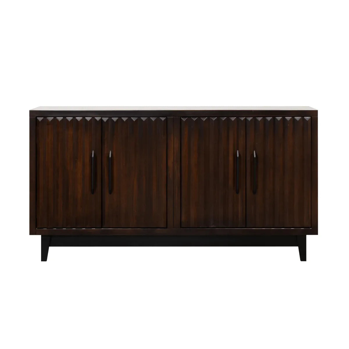 Rosewood Finish 64-Inch Four Door Wood Cabinet - Omega Lifestyles