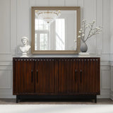 Rosewood Finish 64-Inch Four Door Wood Cabinet - Omega Lifestyles