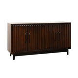 Rosewood Finish 64-Inch Four Door Wood Cabinet - Omega Lifestyles
