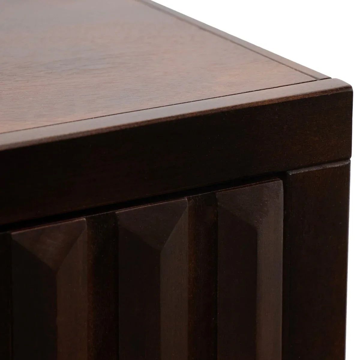 Rosewood Finish 64-Inch Four Door Wood Cabinet - Omega Lifestyles