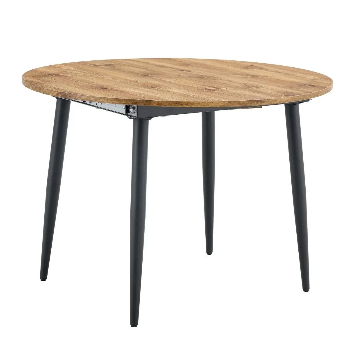 Round Extendable MDF Dining Table With Four PU Chairs - Omega Lifestyles