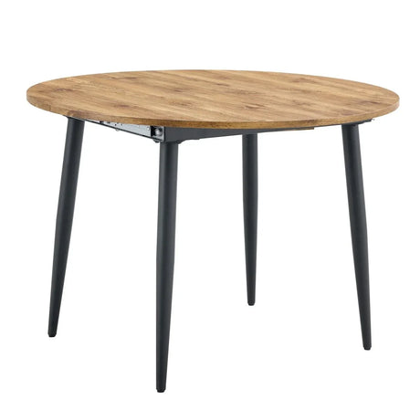 Round Extendable MDF Dining Table With Four PU Chairs - Omega Lifestyles