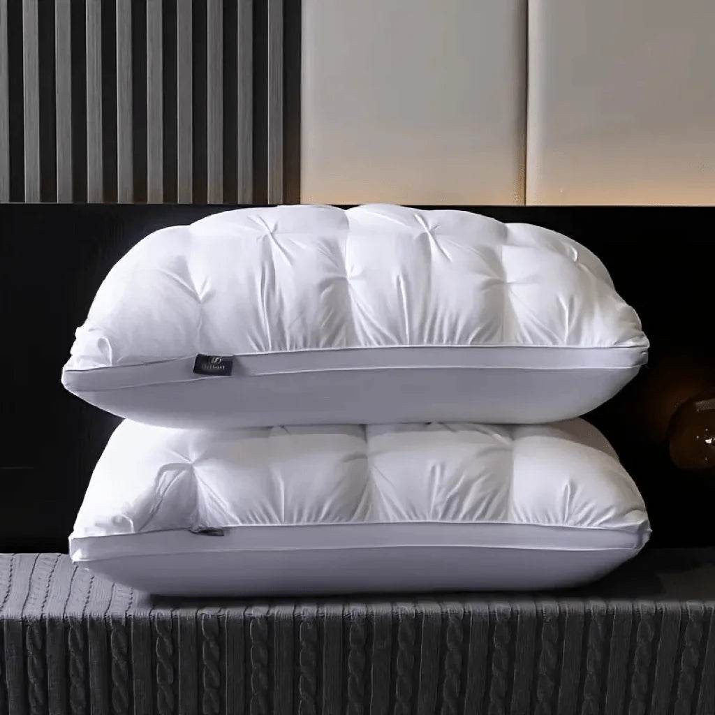 Set of 2 Deep Sleep Neck Support Plaid Pillows - Sleep Galleria