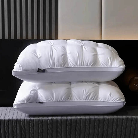 Set of 2 Deep Sleep Neck Support Plaid Pillows - Sleep Galleria