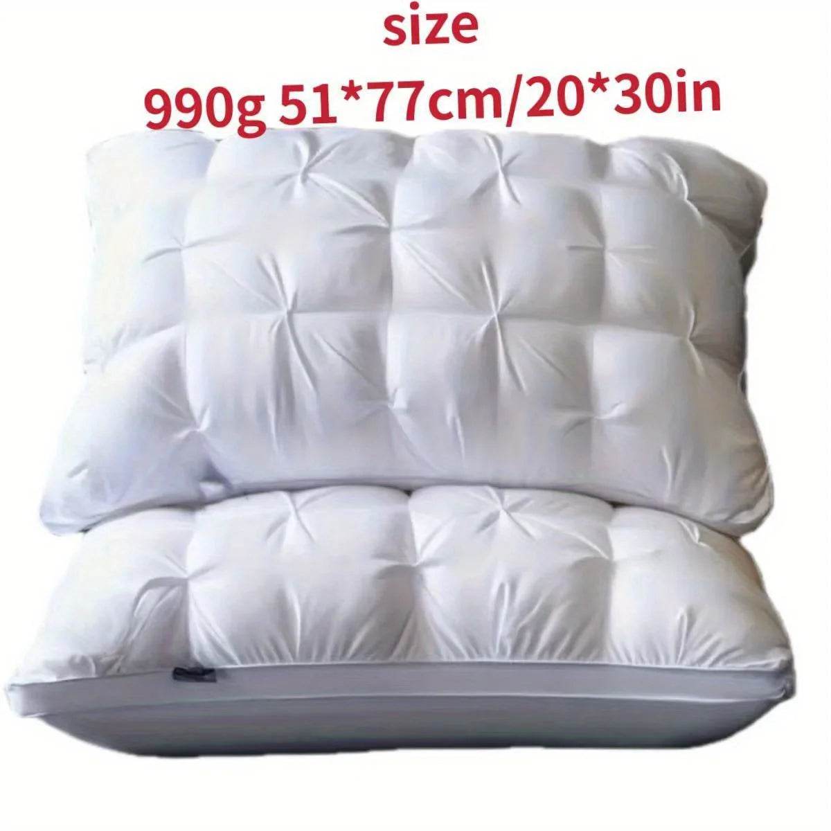 Set of 2 Deep Sleep Neck Support Plaid Pillows - Sleep Galleria