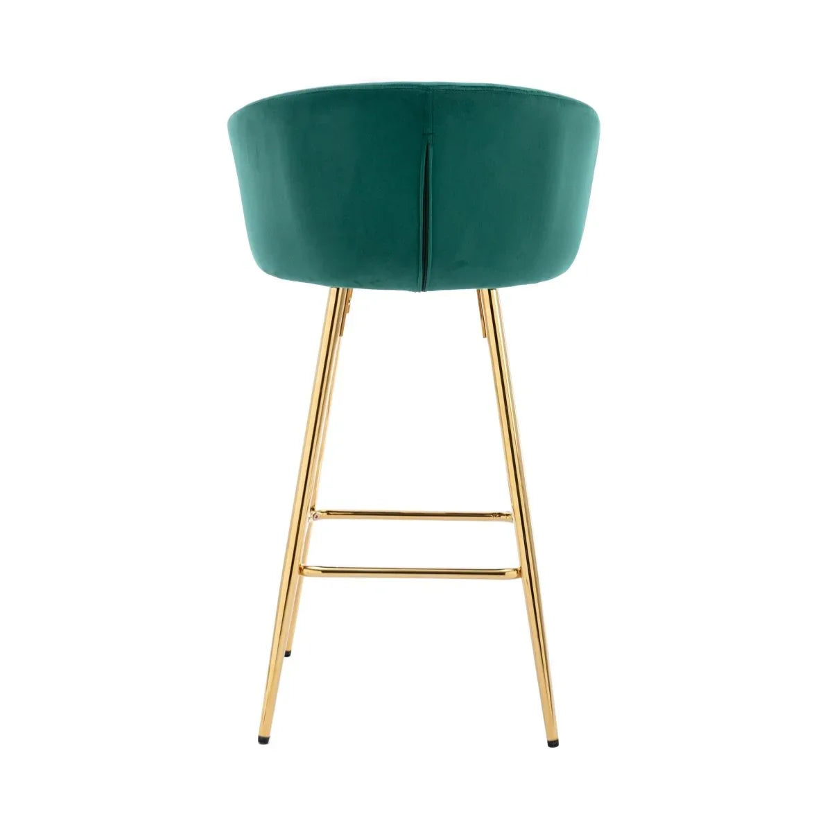 Set of 2 Green Velvet Fabric Foam Bar Stools - Omega Lifestyles