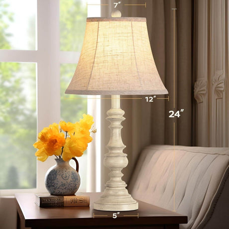 Set Of 2 Rustic Farmhouse Resin Table Lamps - Omega Lifestyles