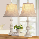 Set Of 2 Rustic Farmhouse Resin Table Lamps - Omega Lifestyles