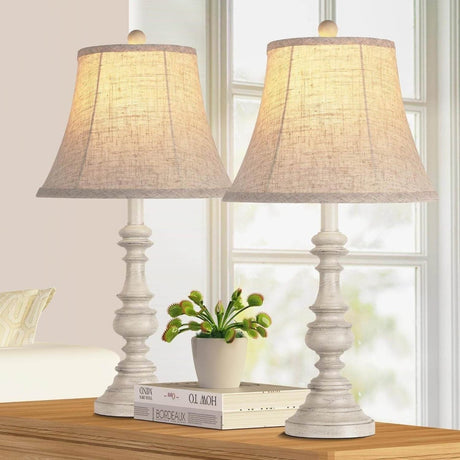 Set Of 2 Rustic Farmhouse Resin Table Lamps - Omega Lifestyles