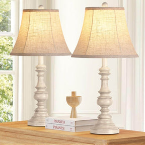 Set Of 2 Rustic Farmhouse Resin Table Lamps - Omega Lifestyles