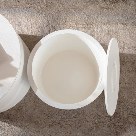 Set Of 2 White Round Modern MDF Coffee Tables With Storage - Omega Lifestyles