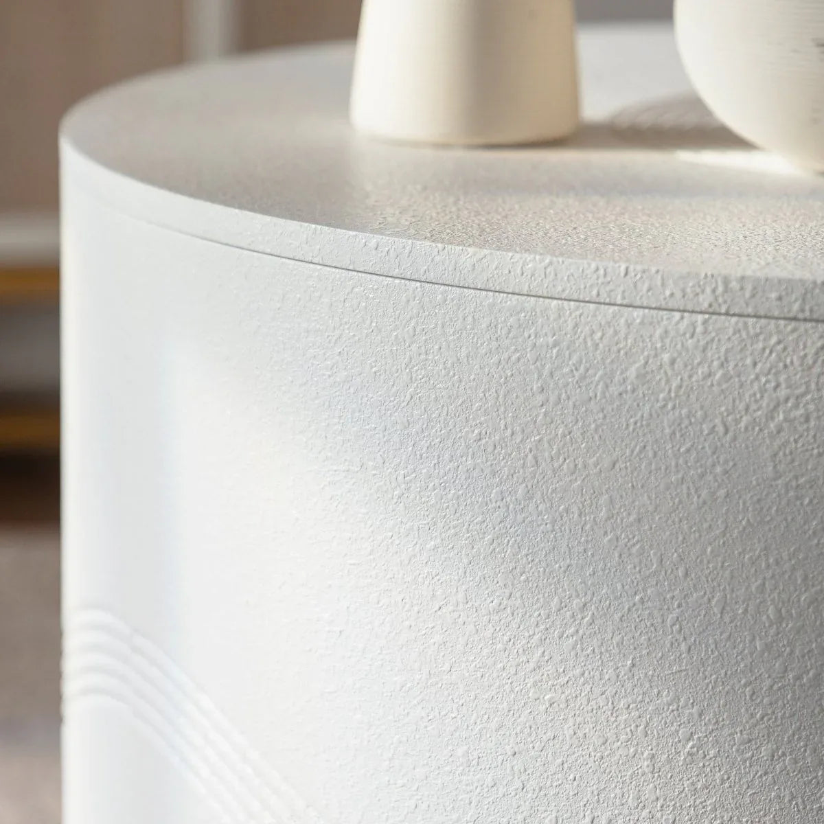 Set Of 2 White Round Modern MDF Coffee Tables With Storage - Omega Lifestyles