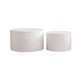 Set Of 2 White Round Modern MDF Coffee Tables With Storage - Omega Lifestyles