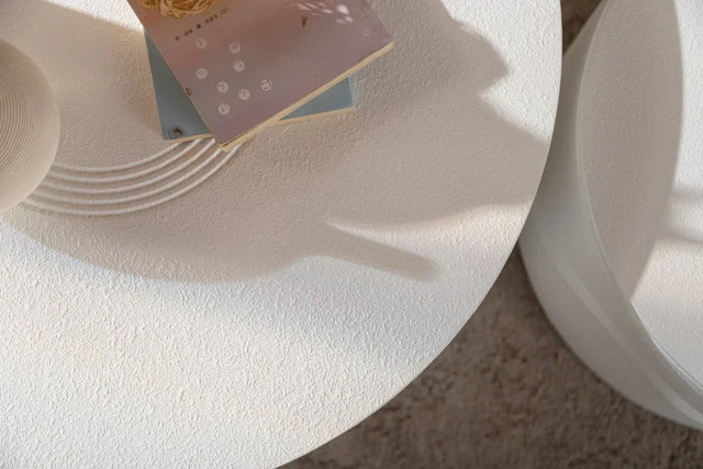 Set Of 2 White Round Modern MDF Coffee Tables With Storage - Omega Lifestyles