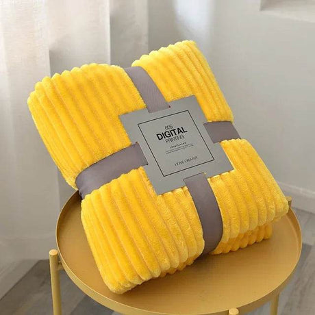Soft Warm Striped Coral Fleece Blanket - Sleep Galleria