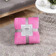 Soft Warm Striped Coral Fleece Blanket - Sleep Galleria