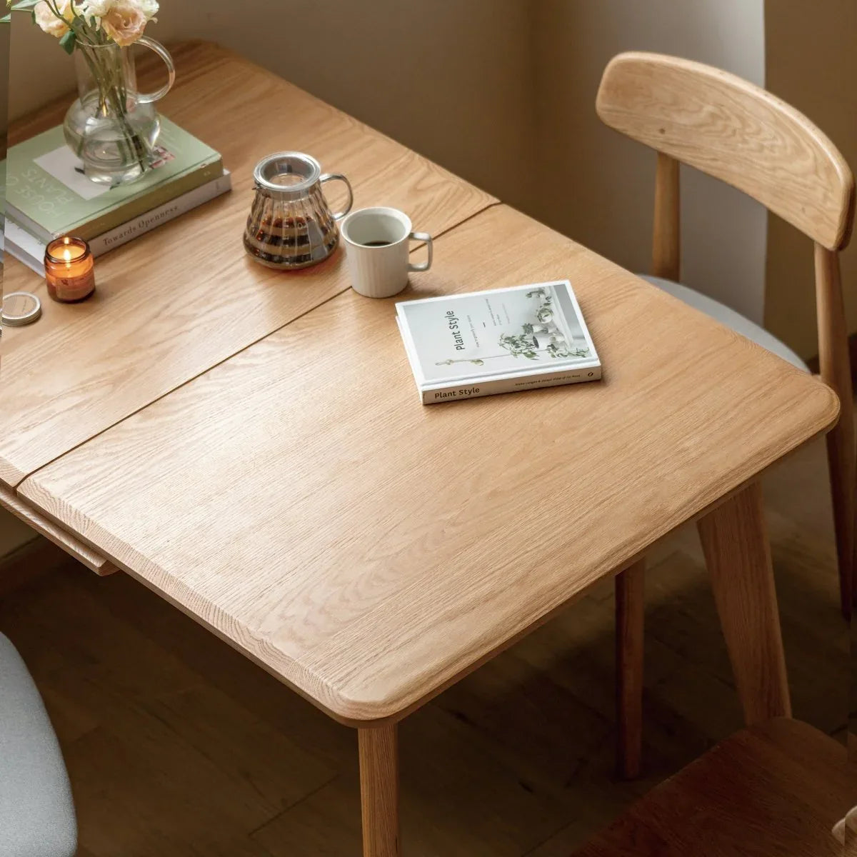 Solid Oak Extendable Dining Table With Metal Slide - Omega Lifestyles