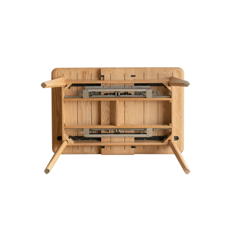 Solid Oak Extendable Dining Table With Metal Slide - Omega Lifestyles
