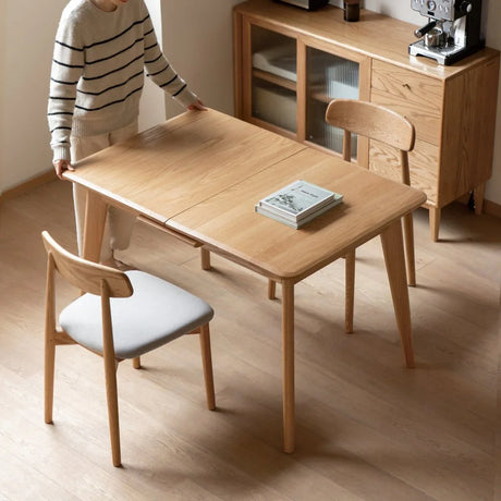 Solid Oak Extendable Dining Table With Metal Slide - Omega Lifestyles