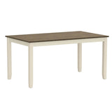 Solid Wood Brown And White 6 - Piece Dining Table Set - Dreamtide - Omega Lifestyles