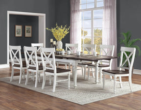 Solid Wood Brown And White Extendable Dining Table - Omega Lifestyles