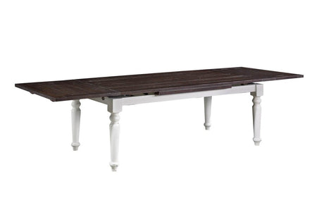 Solid Wood Brown And White Extendable Dining Table - Dreamtide - Omega Lifestyles