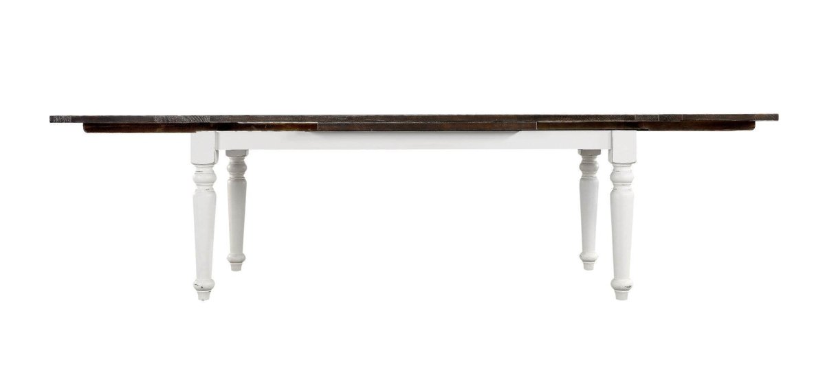 Solid Wood Brown And White Extendable Dining Table - Dreamtide - Omega Lifestyles