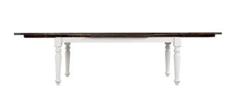 Solid Wood Brown And White Extendable Dining Table - Dreamtide - Omega Lifestyles