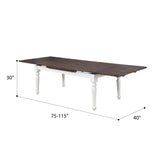 Solid Wood Brown And White Extendable Dining Table - Dreamtide - Omega Lifestyles