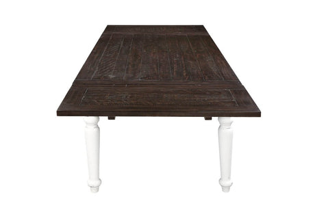 Solid Wood Brown And White Extendable Dining Table - Dreamtide - Omega Lifestyles