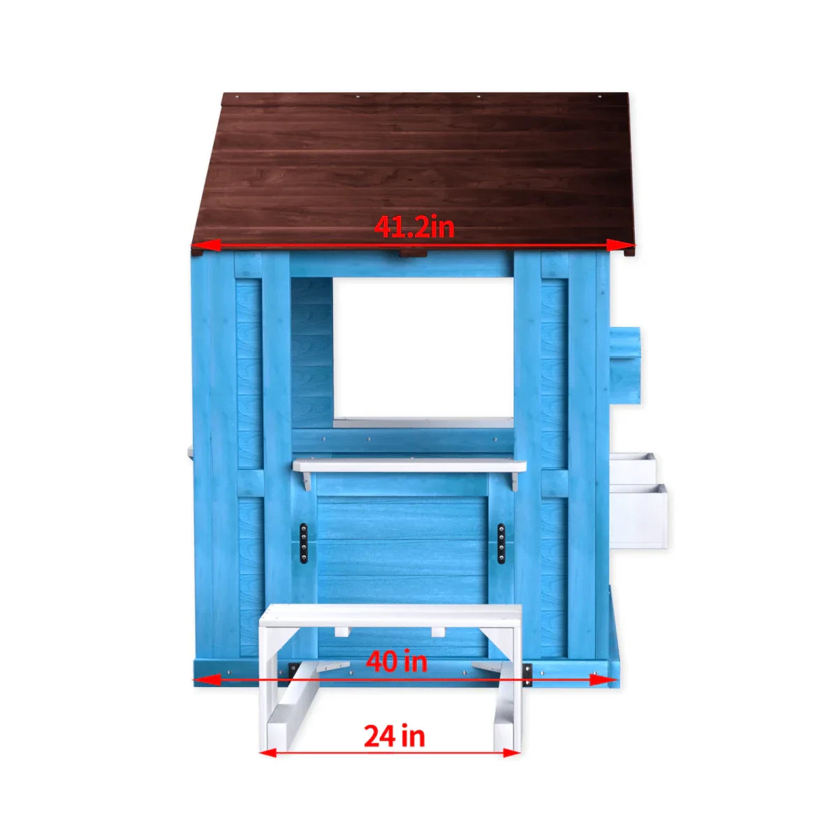 Solid Wood Outdoor Kids Playhouse With Picnic Bench - Omega Lifestyles