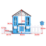 Solid Wood Outdoor Kids Playhouse With Picnic Bench - Omega Lifestyles